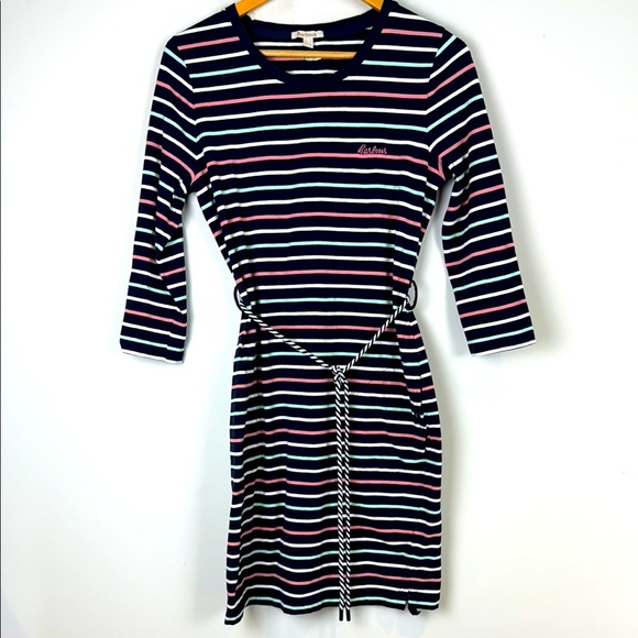 Barbour Striped Sheath Dress Crew Neck - Picture 1 of 7